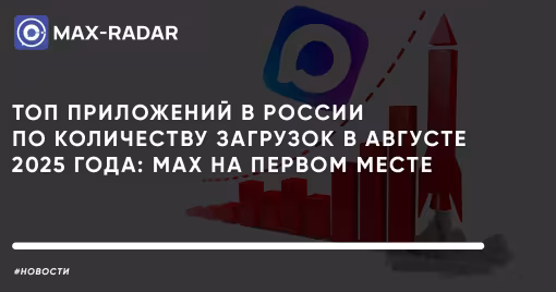 Топ приложений в России по количеству загрузок в августе 2025 года: MAX на первом месте